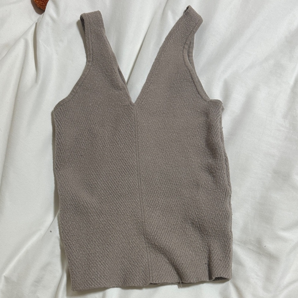 Abercrombie Taupe Knit Sleeveless Top